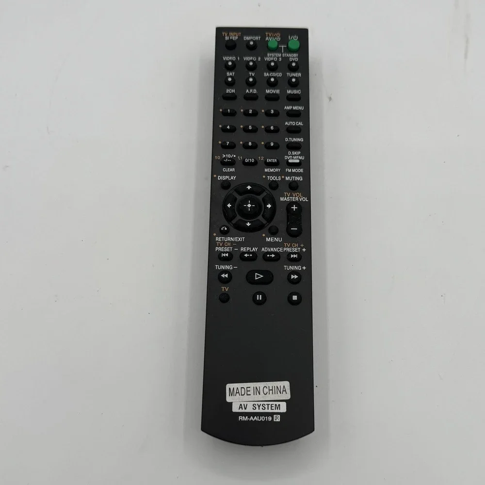 RM-AAU019 AV System Remote Control Black Home Theater Receiver Replacement